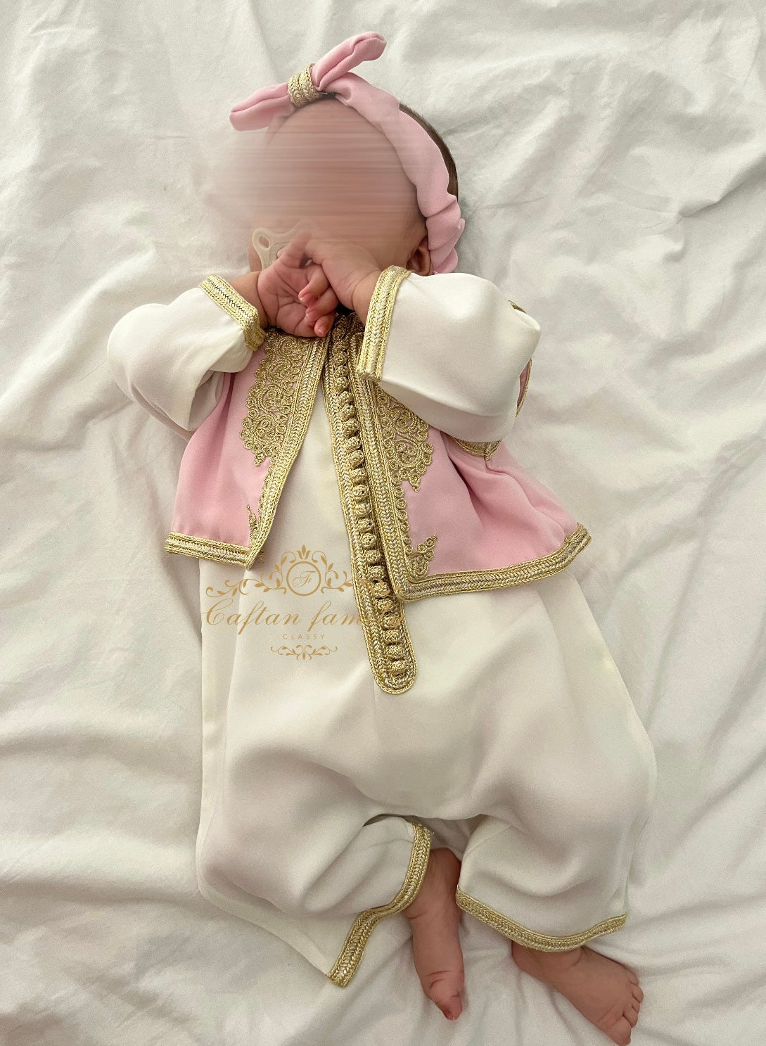 Grenouillère à gilet tahara rose bébé