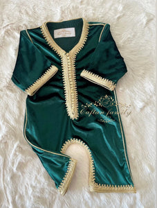 Grenouillère dabana vert velour