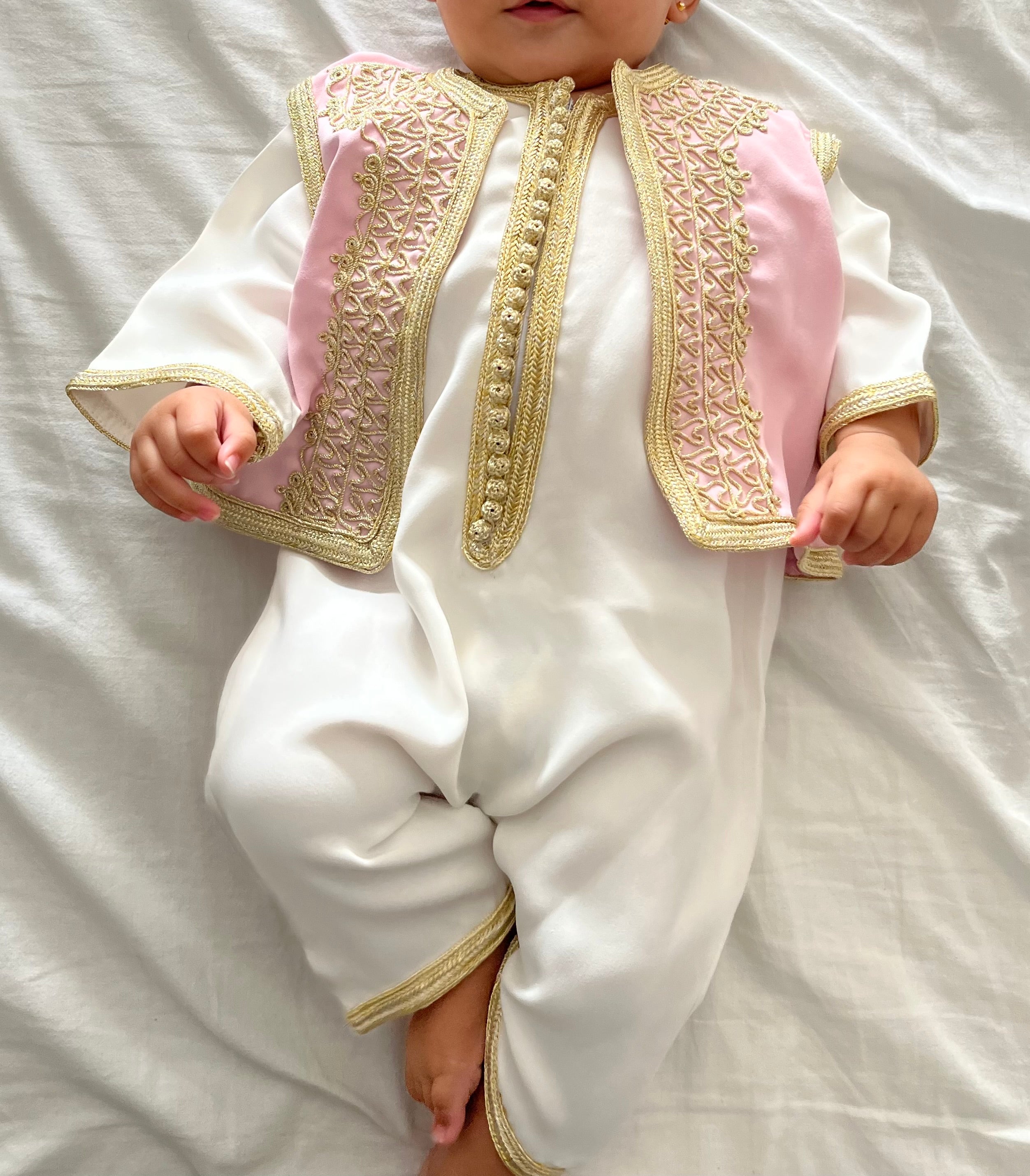 Grenouillère à gilet Zya rose