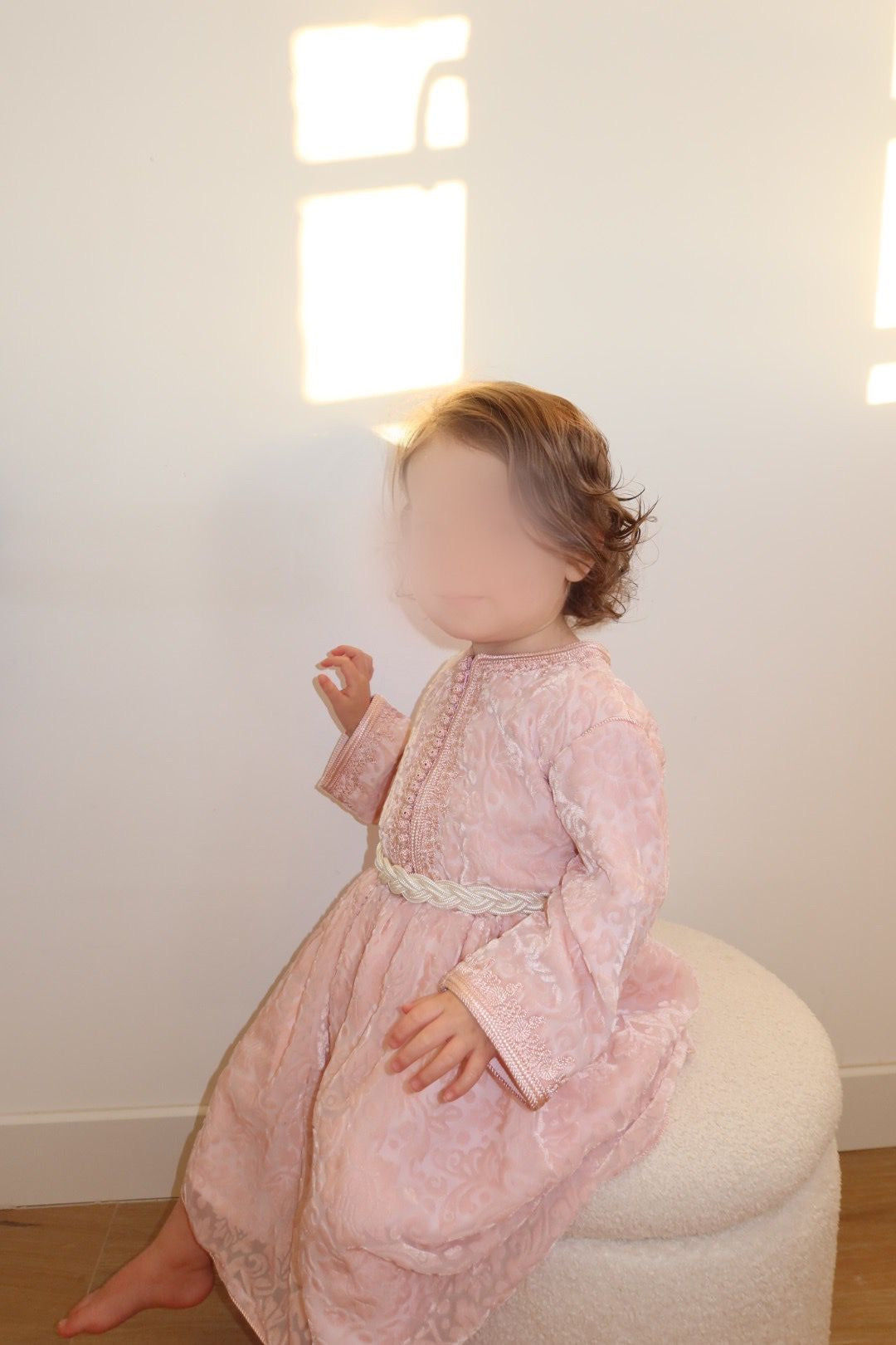 Caftan velvet tlija Layane rose