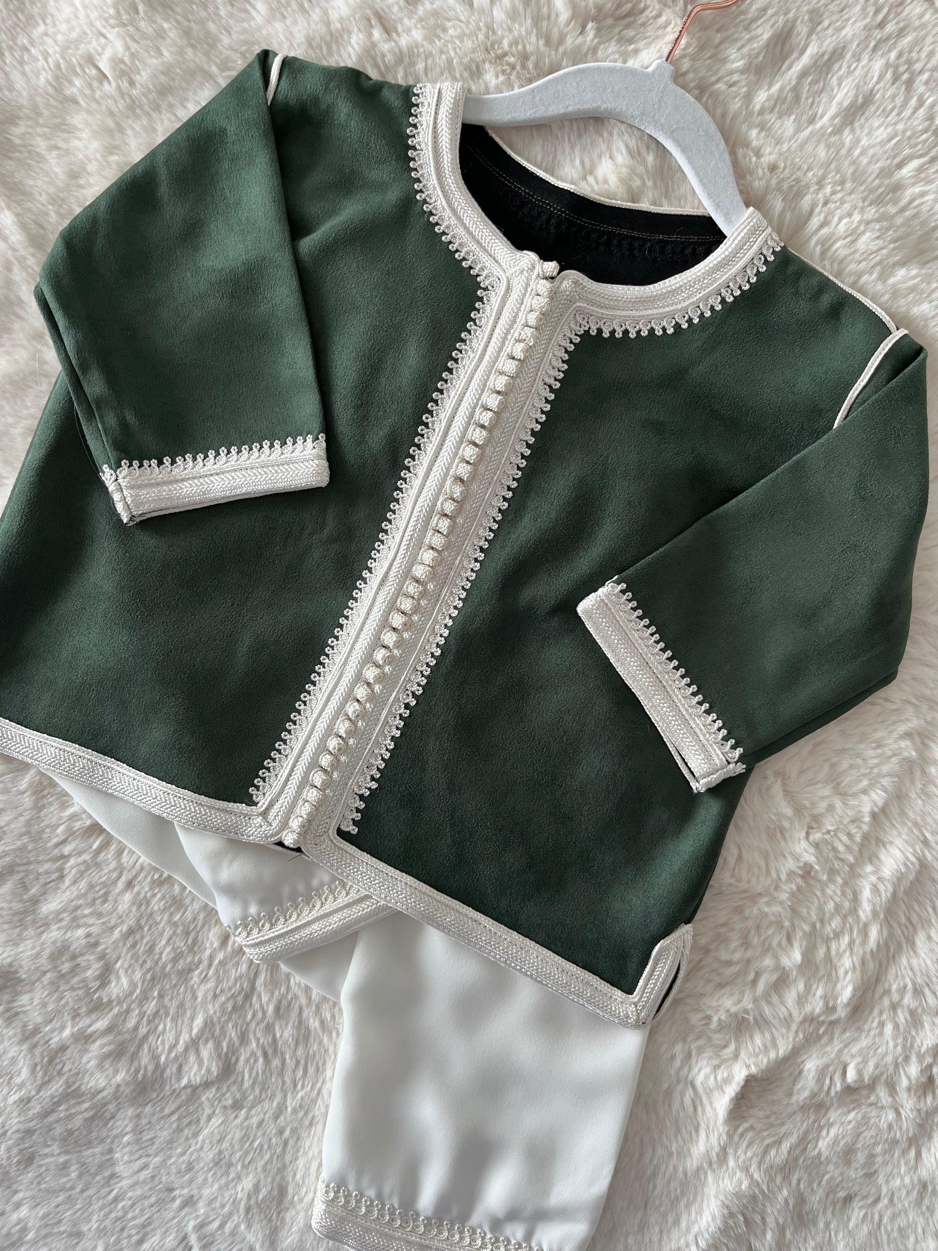 Jabador en daim kaki & blanc