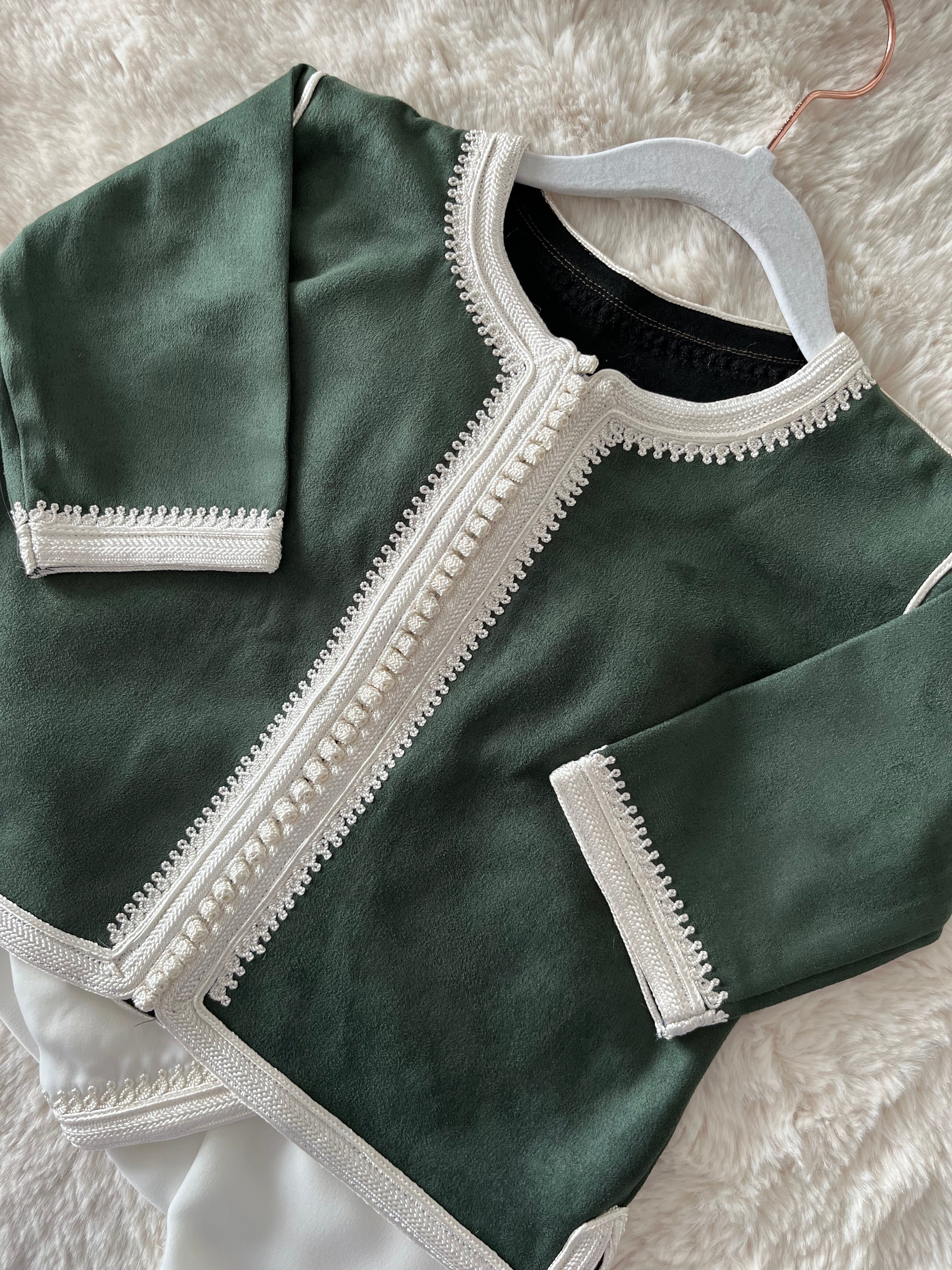 Jabador en daim kaki & blanc